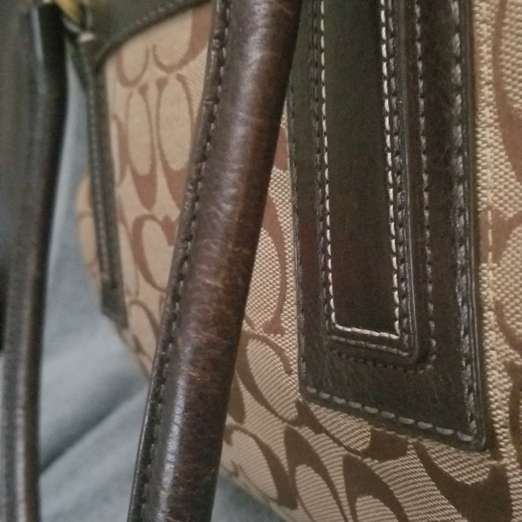 Coach Satchel Brown Leather and Monogram Canvas - Picture 13 of 15